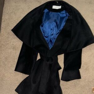 Xsmall T Tahari Marla wool caped trench coat